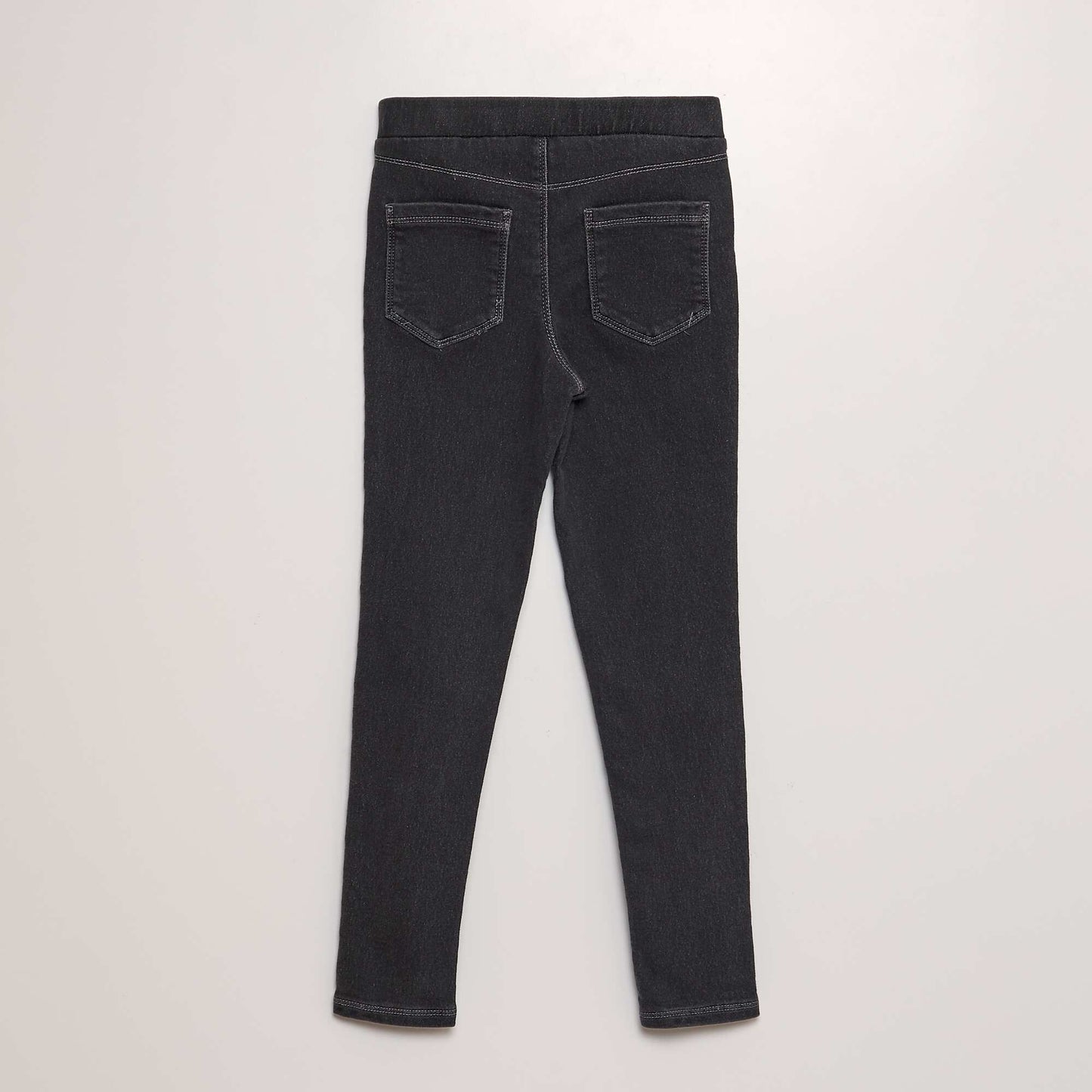 Jeggings with elasticated waist BLACK