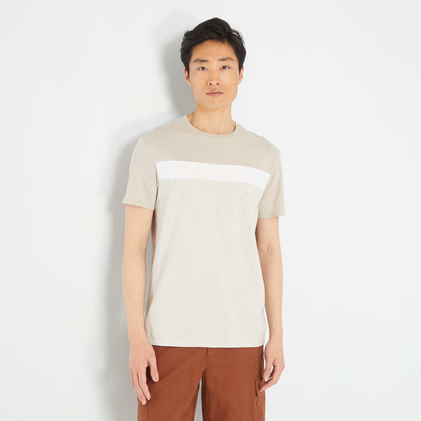 Short-sleeved T-shirt beige