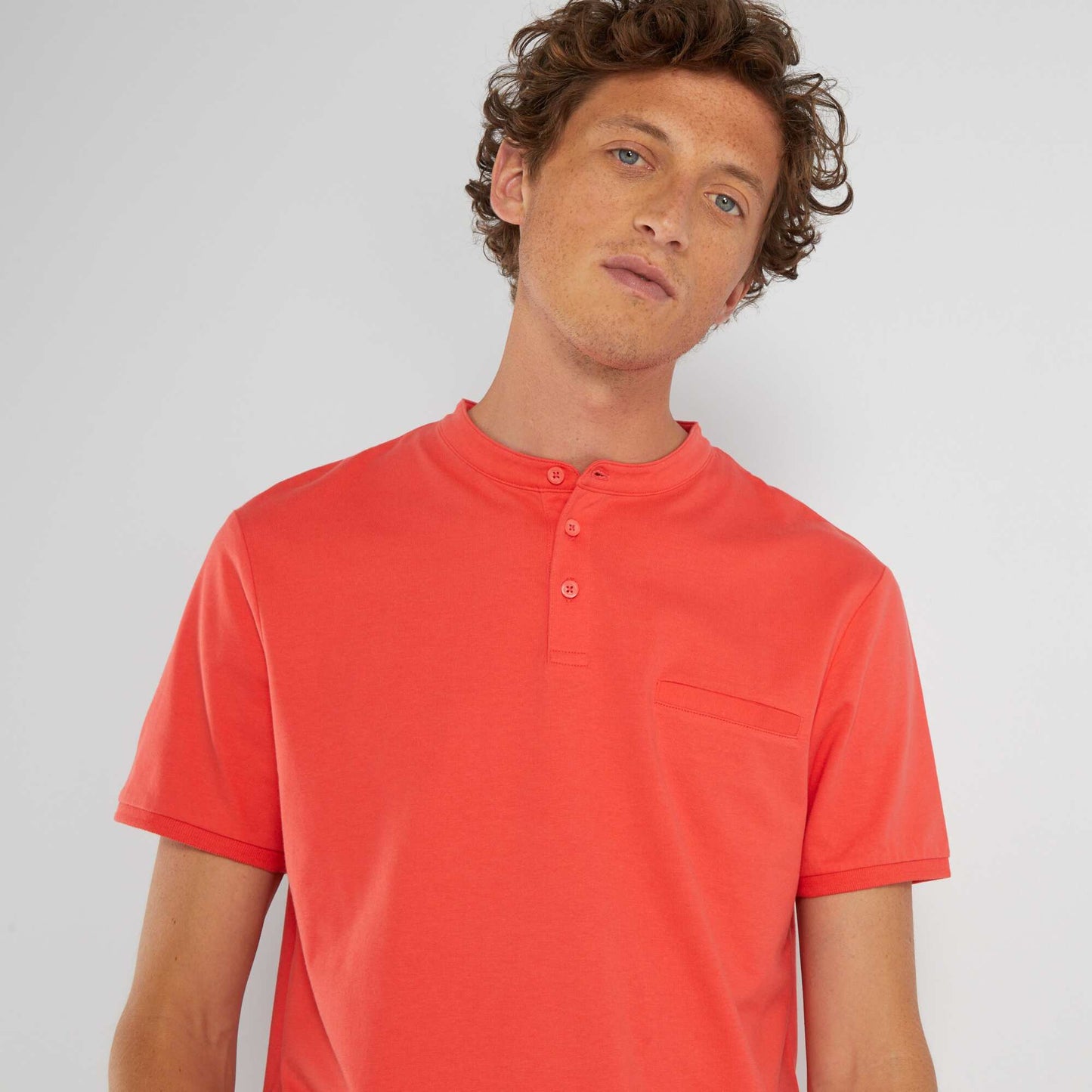 Short-sleeved polo shirt Red