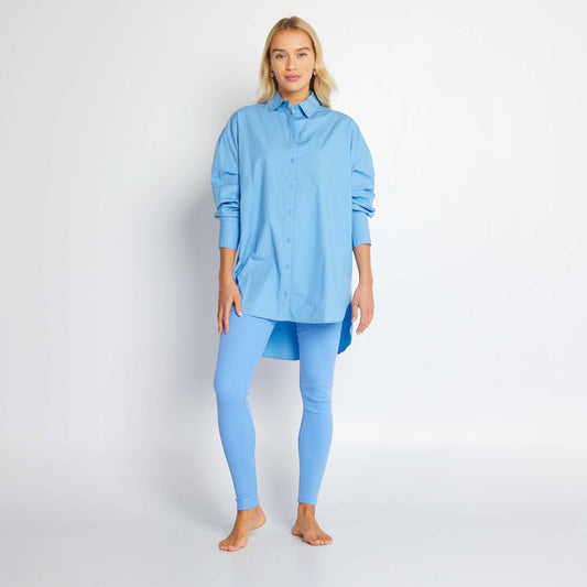 Oversized poplin shirt Blue