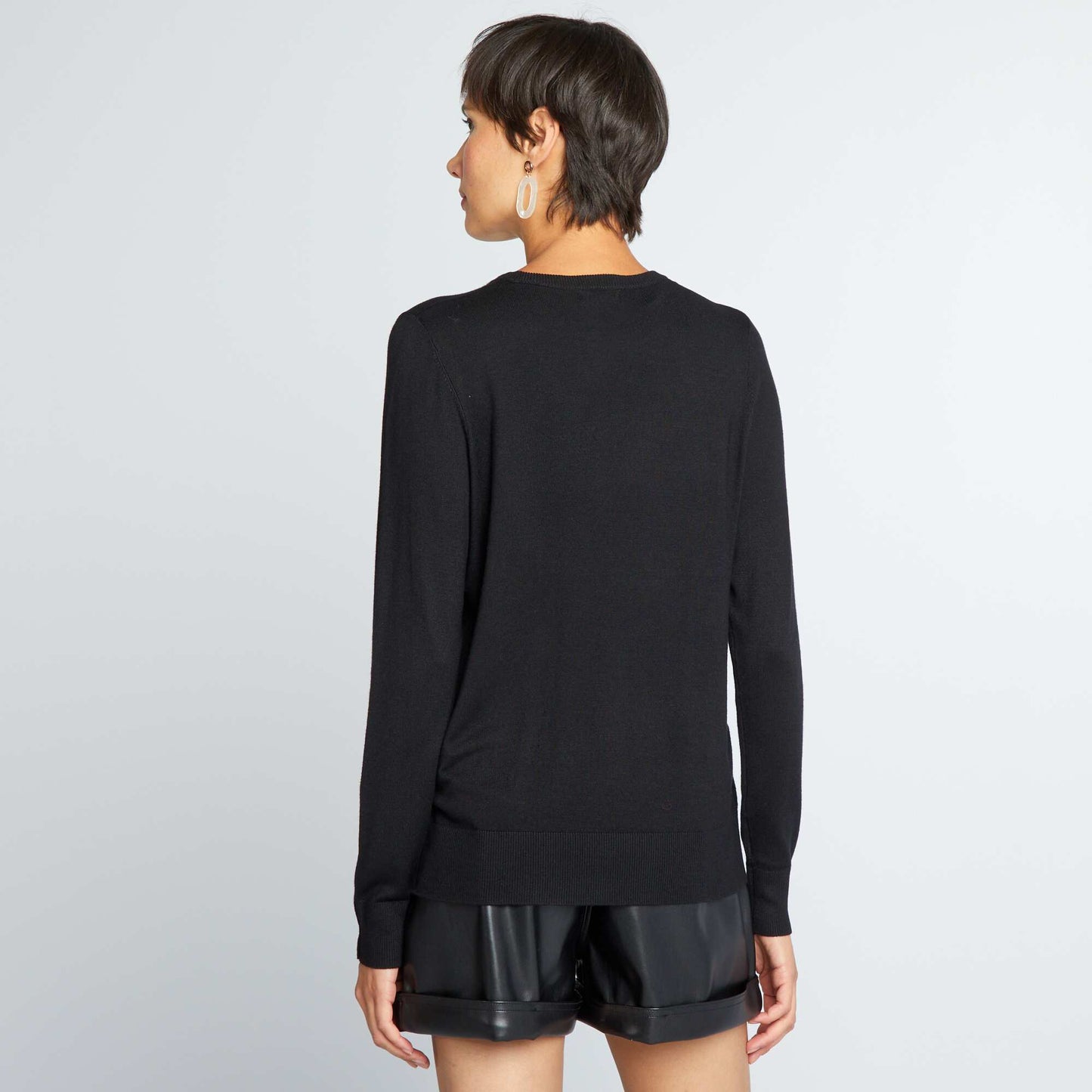 Fine knit sweater black