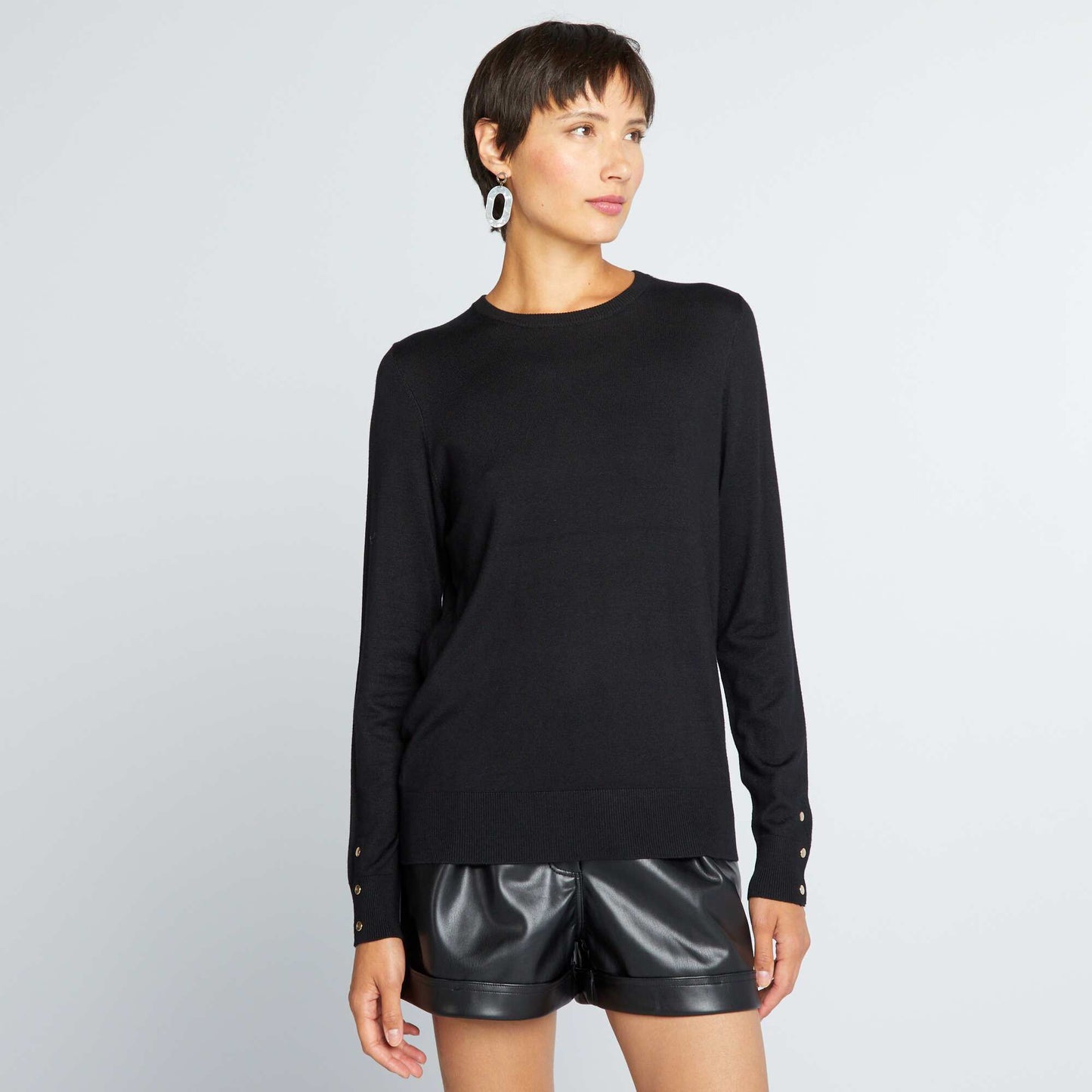 Fine knit sweater black