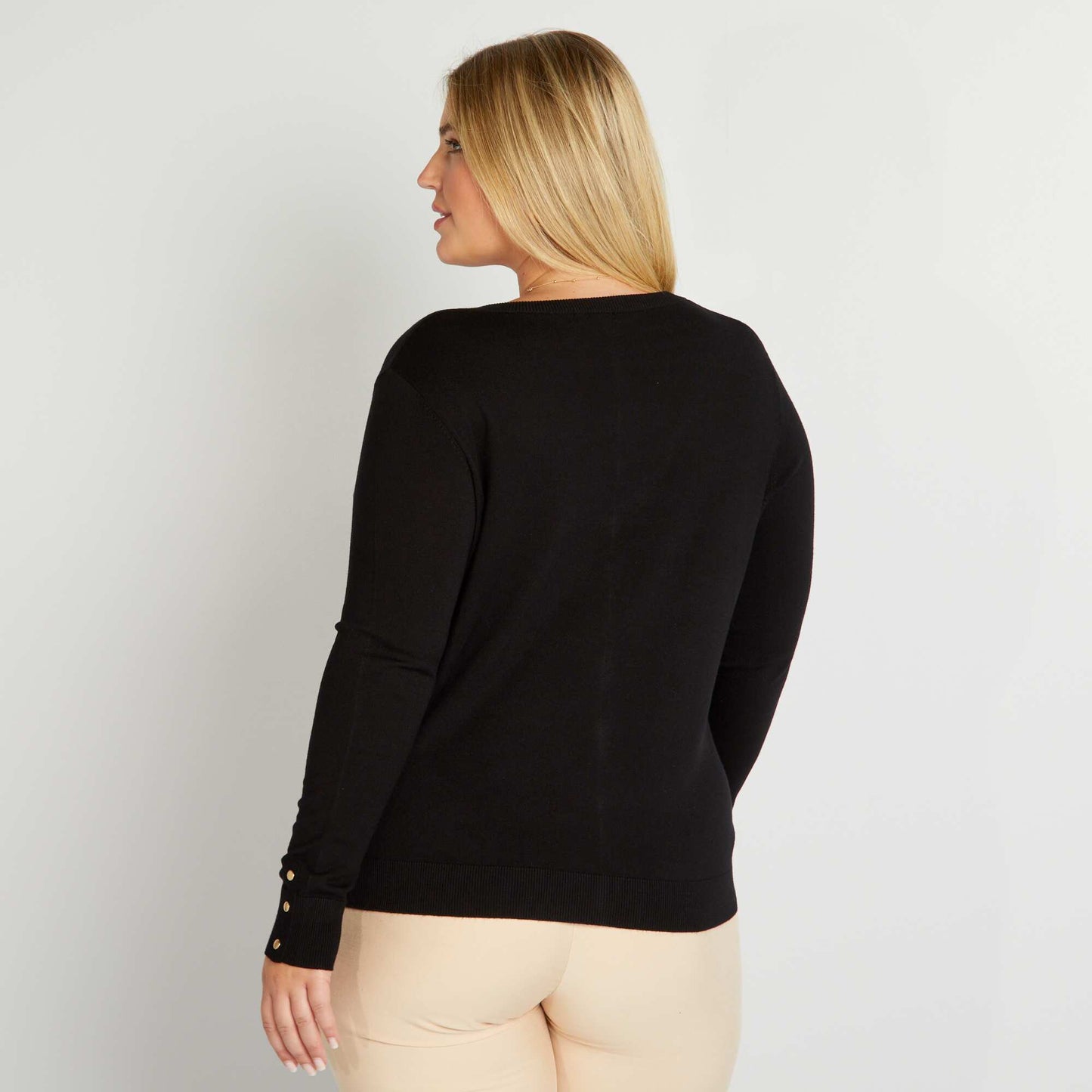 Knit V-neck sweater Black