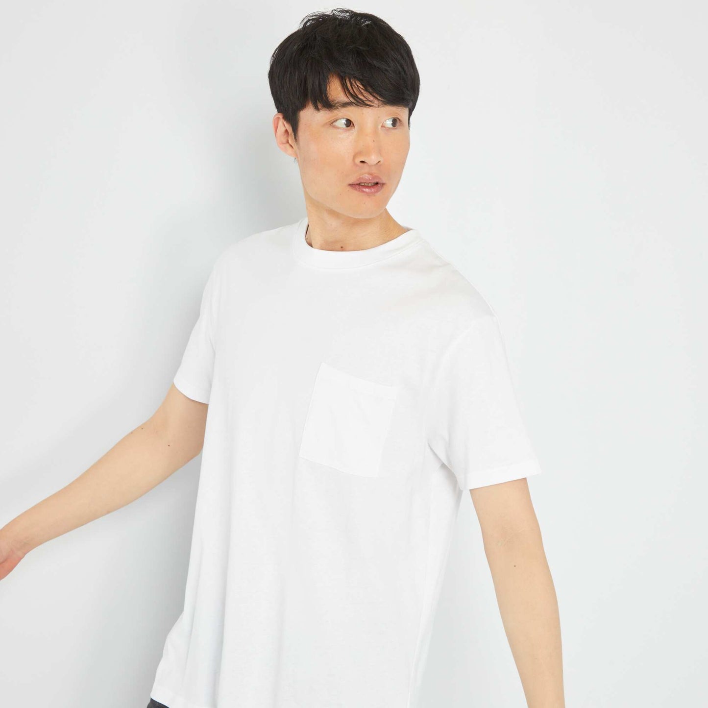 Loose-fit jersey T-shirt with pocket White