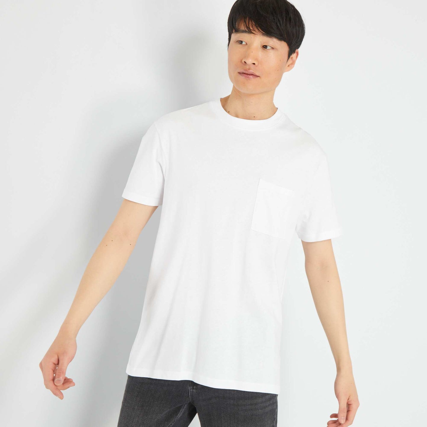 Loose-fit jersey T-shirt with pocket White