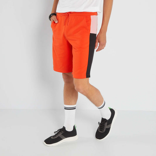 Colour block sweatshirt fabric Bermuda shorts ORANG-YOKE