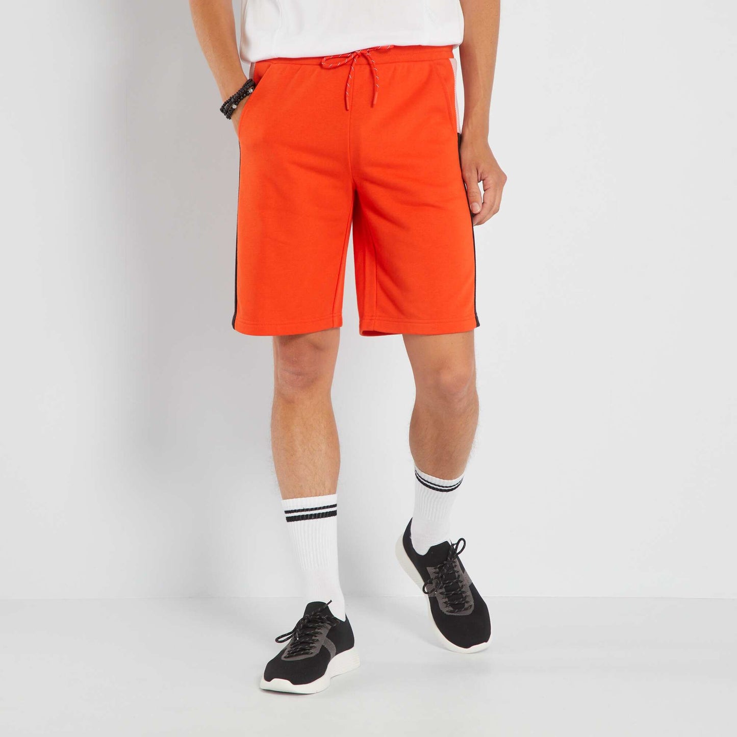 Colour block sweatshirt fabric Bermuda shorts ORANG-YOKE