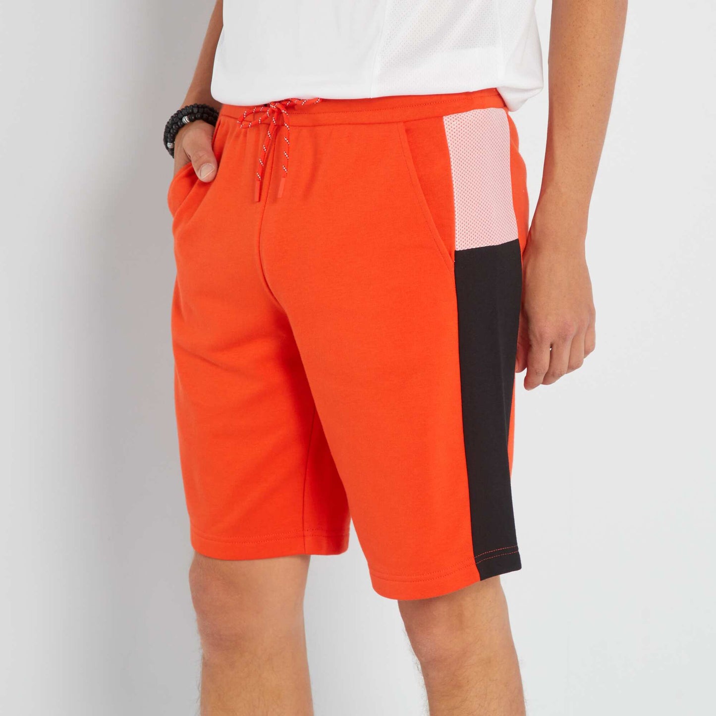 Colour block sweatshirt fabric Bermuda shorts ORANG-YOKE