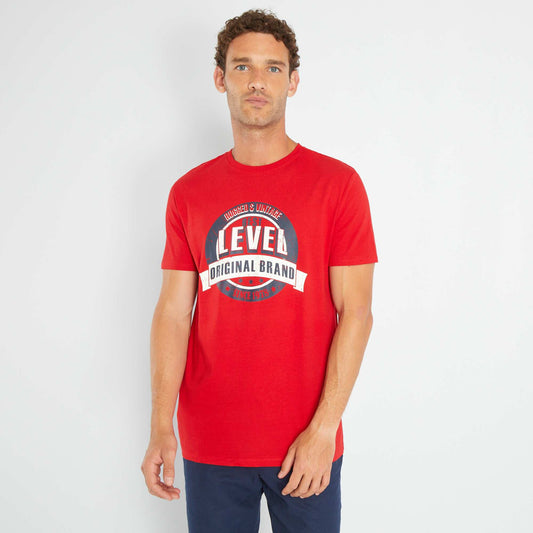 Jersey T-shirt with print RED