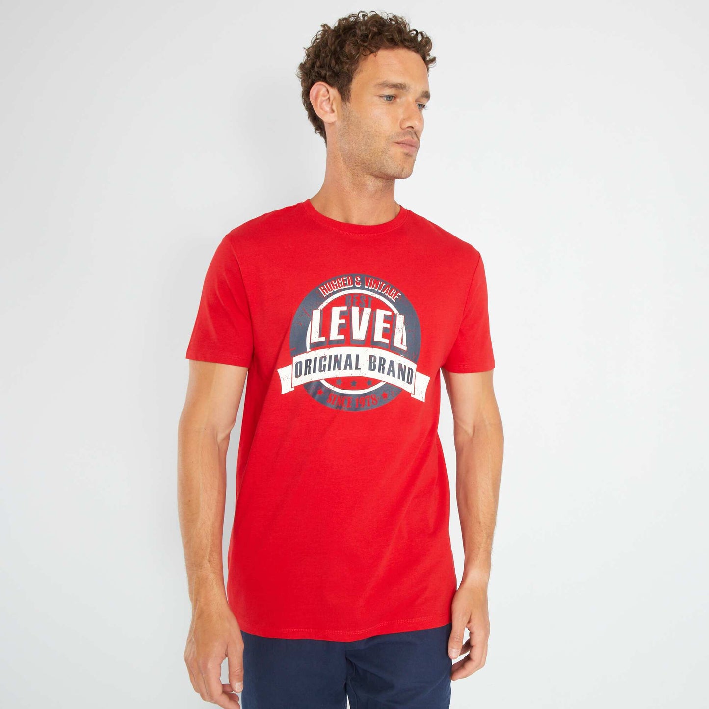 Jersey T-shirt with print RED