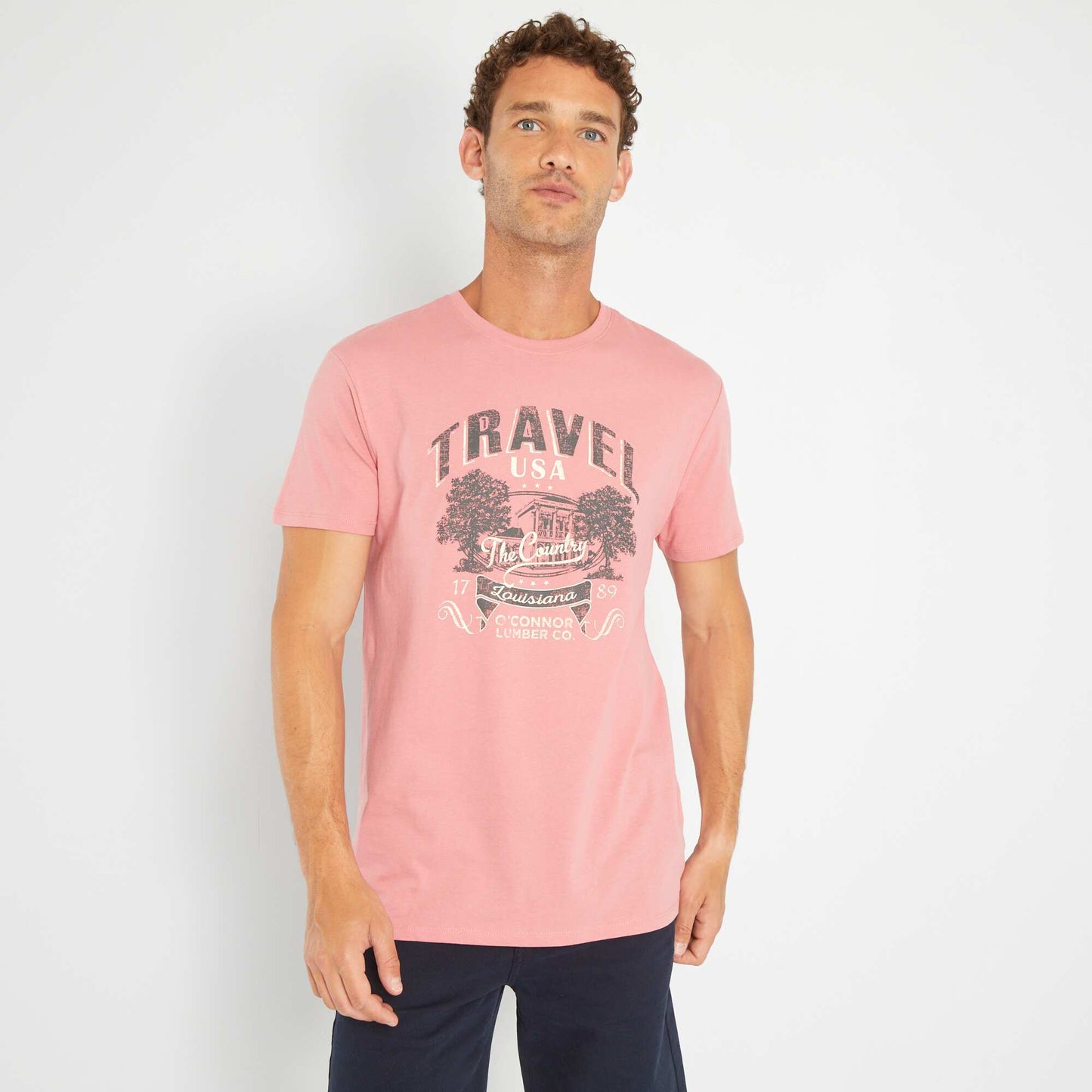 Jersey T-shirt with print PINK