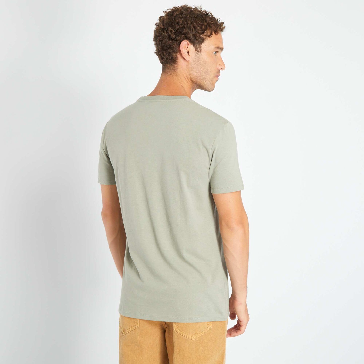 Jersey T-shirt with print GREEN