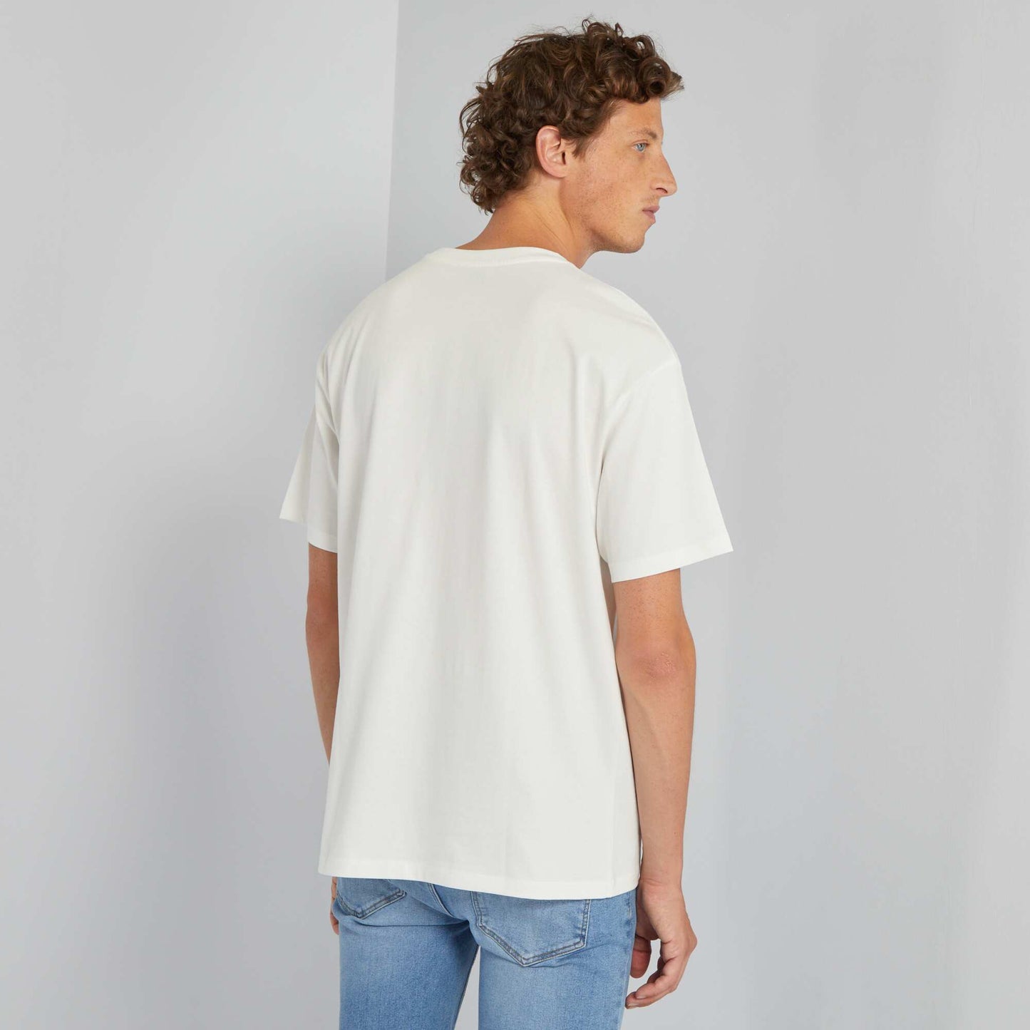 Plain jersey T-shirt White