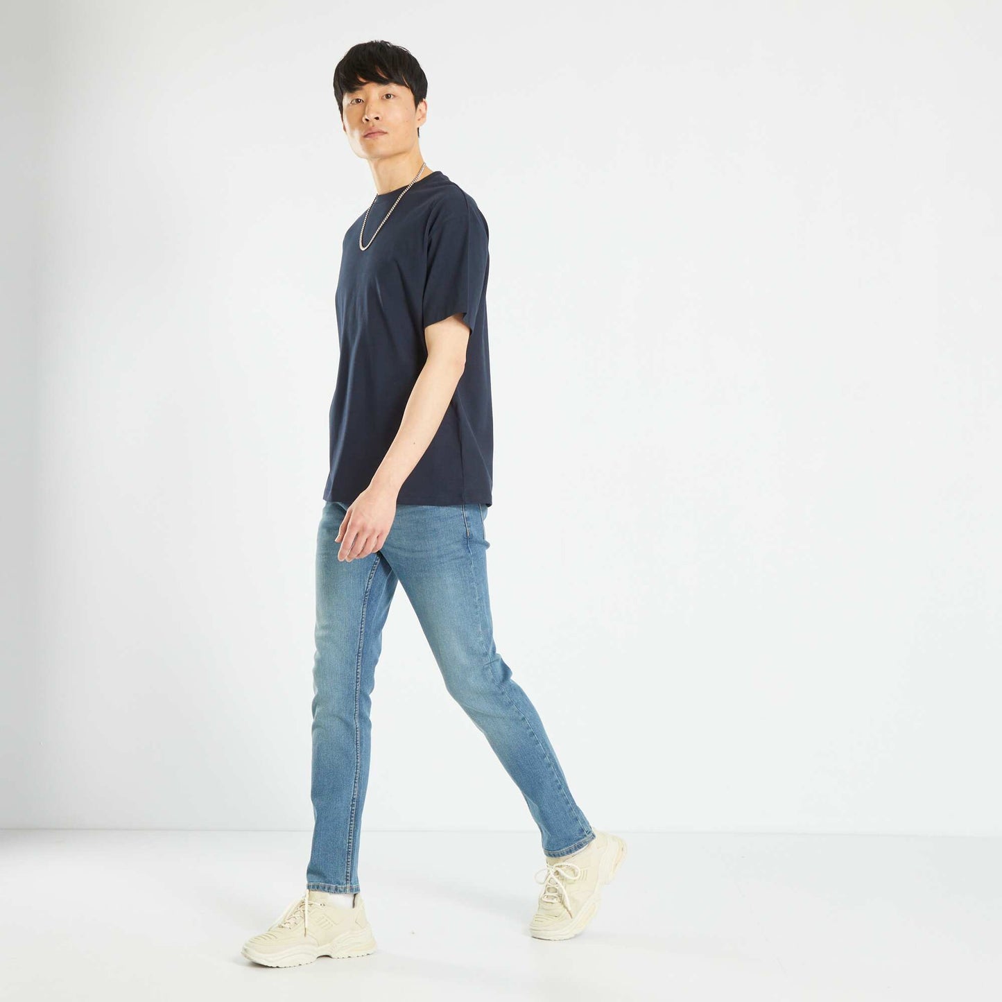 Plain jersey T-shirt blue