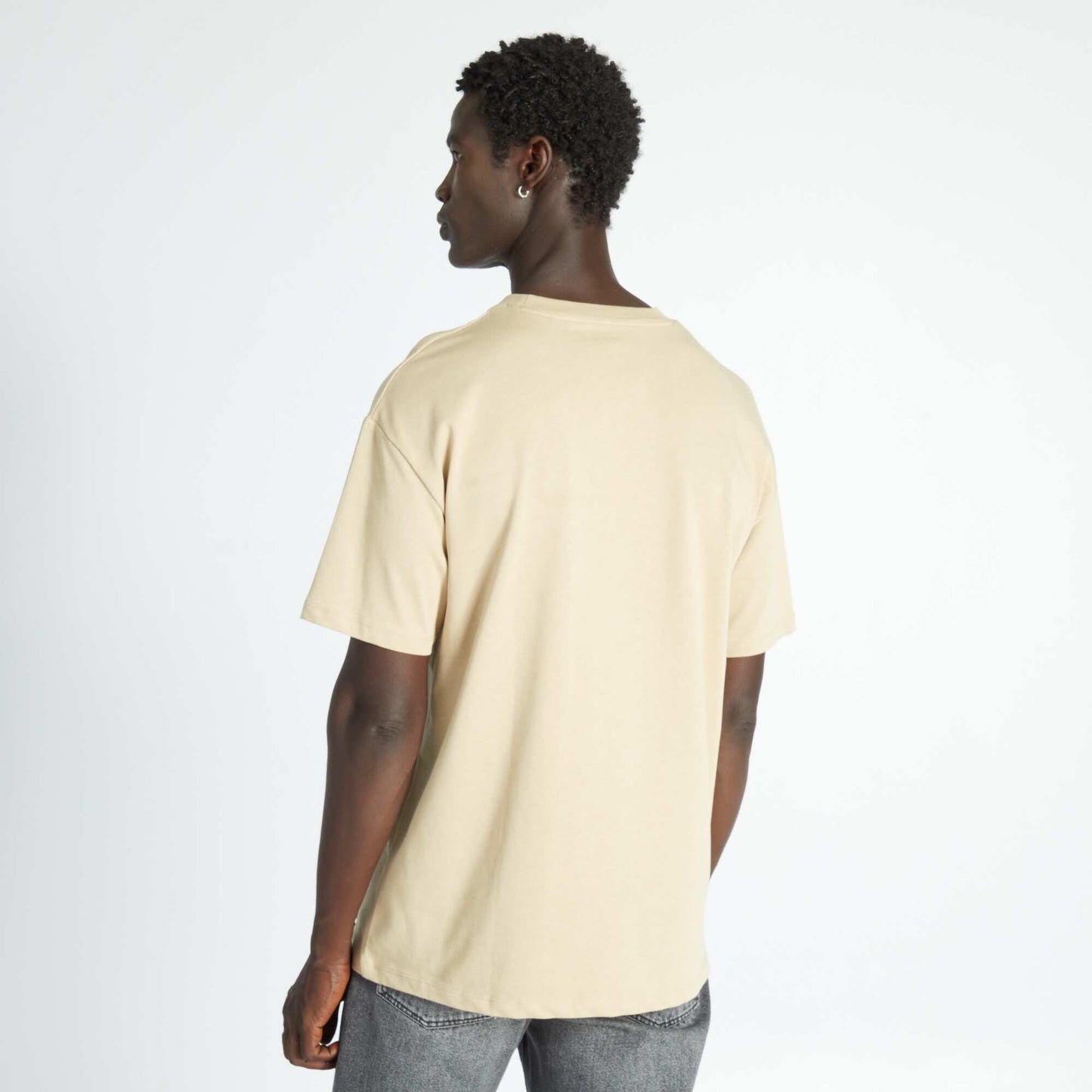 Loose-fit plain jersey T-shirt WHITE