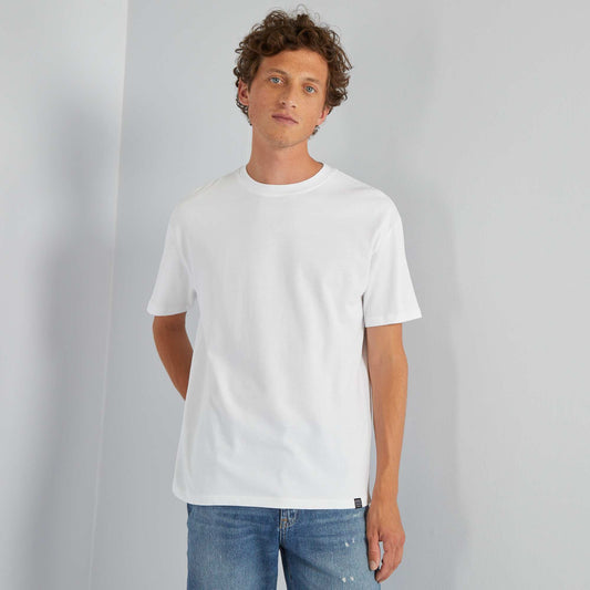 Loose-fit plain jersey T-shirt BLACK