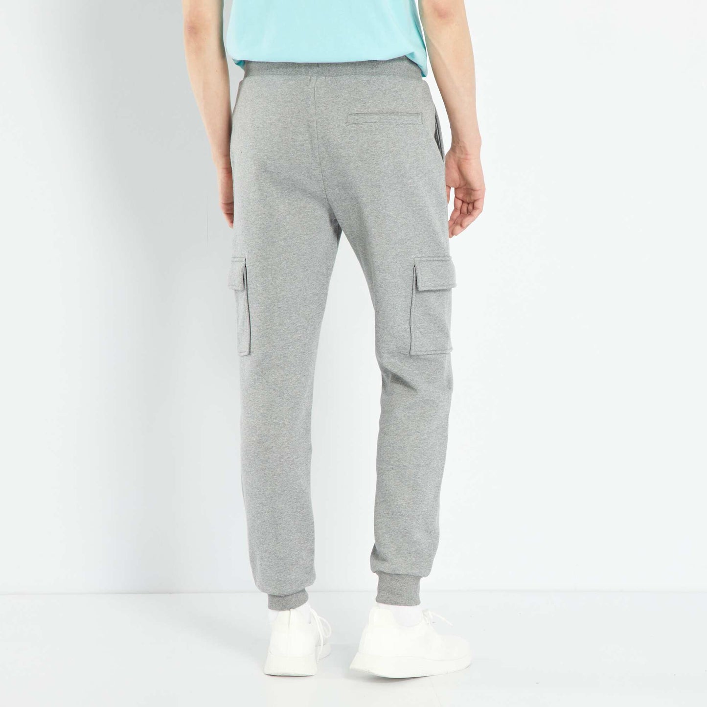 Sweatshirt fabric joggers with pockets GREY