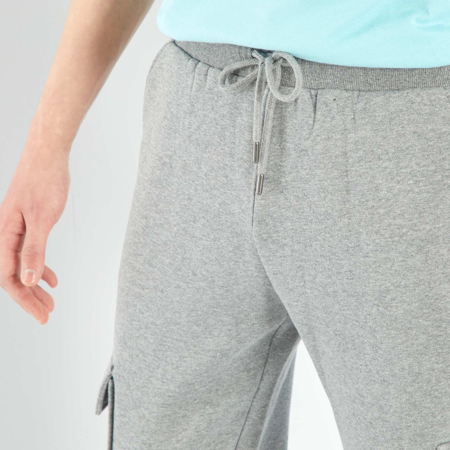 Sweatshirt fabric joggers with pockets GREY