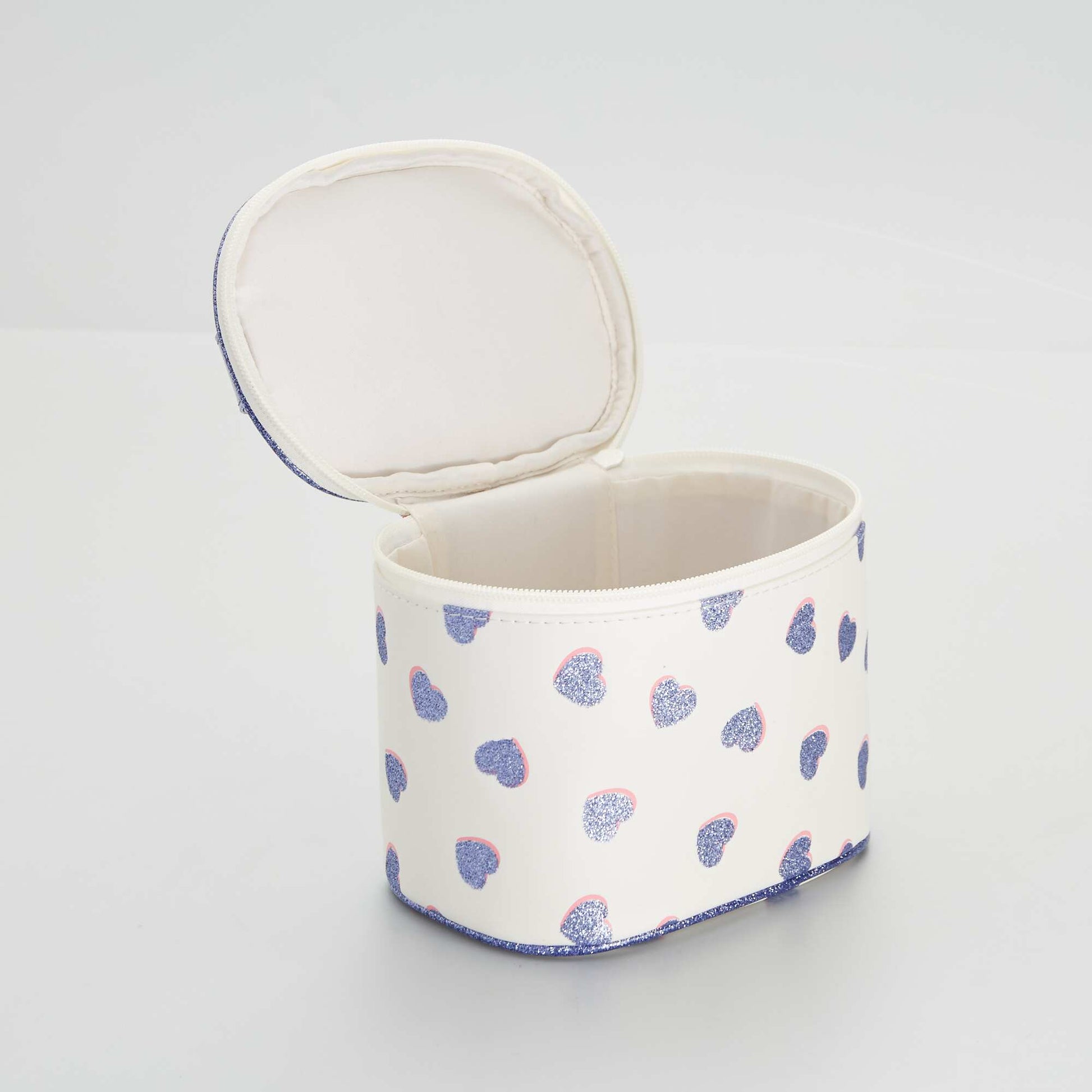 Polka dot vanity case with handle PINK