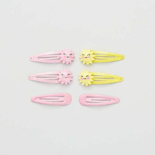 Pack of 6 stylish hair clips PINK