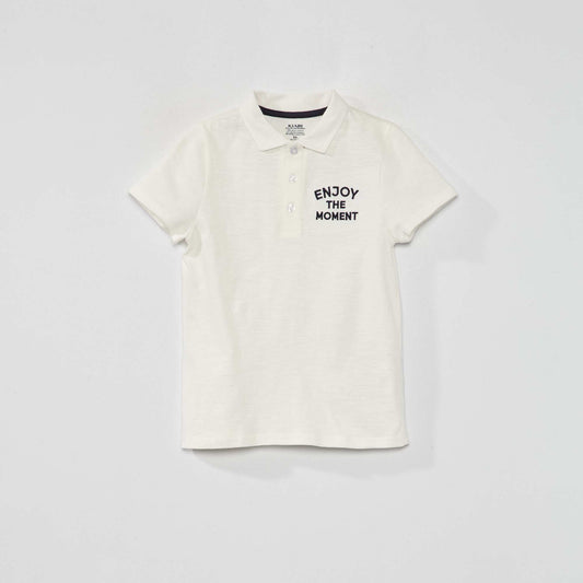 'Enjoy the moment' polo shirt WHITE