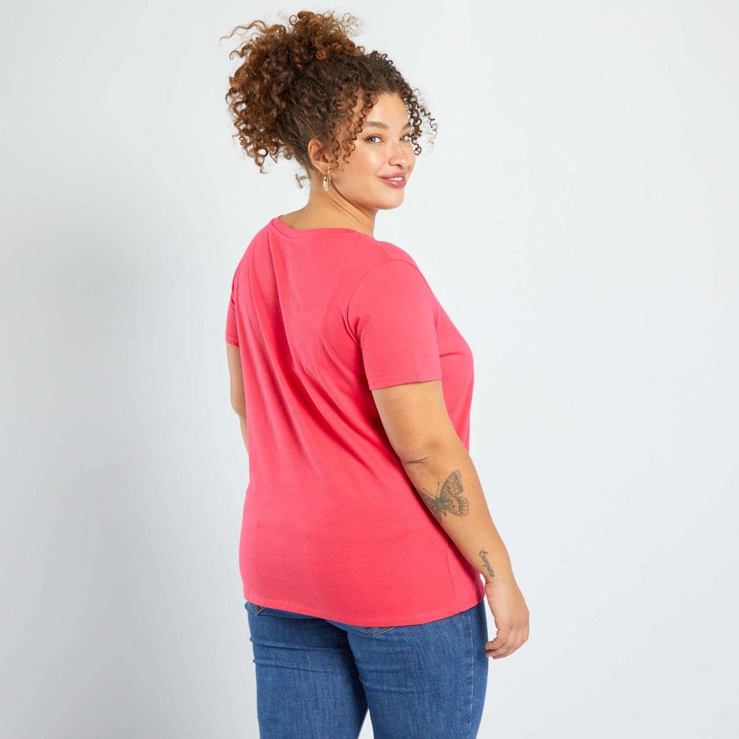 Printed round neck T-shirt PINK