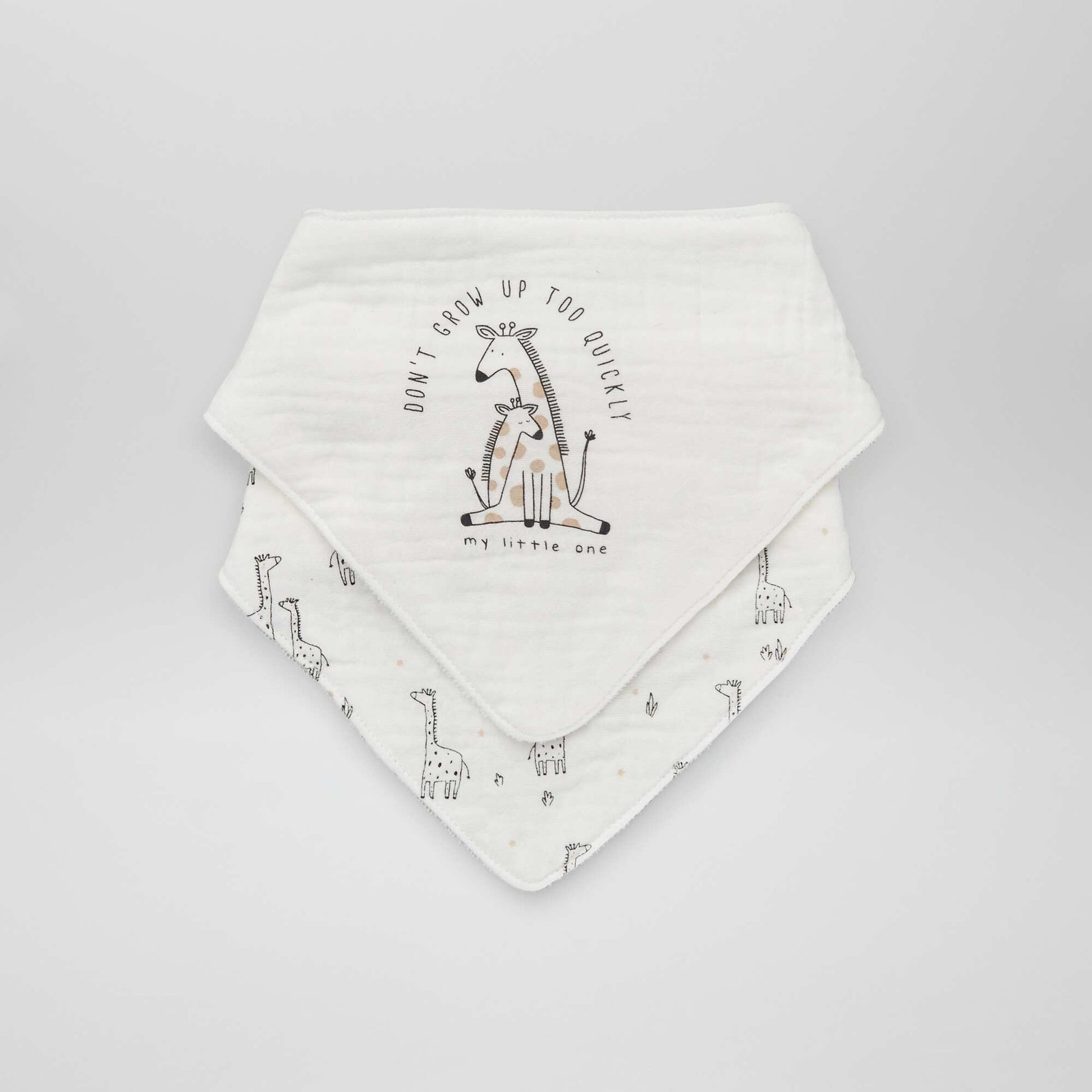 Pack of 2 bandana bibs WHITE