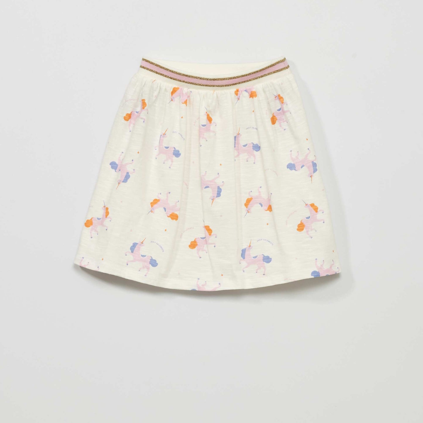 Skirt with glitter waistband WHITE