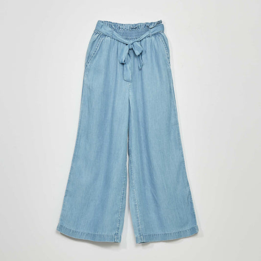 Paperbag-style trousers Blue