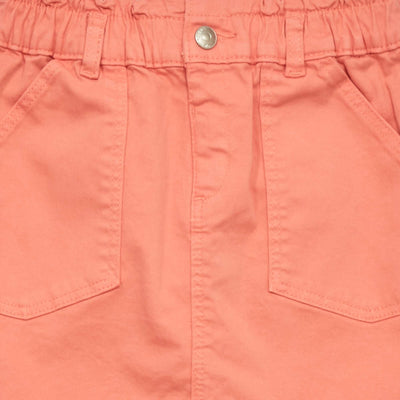Paperbag denim skirt ORANGE