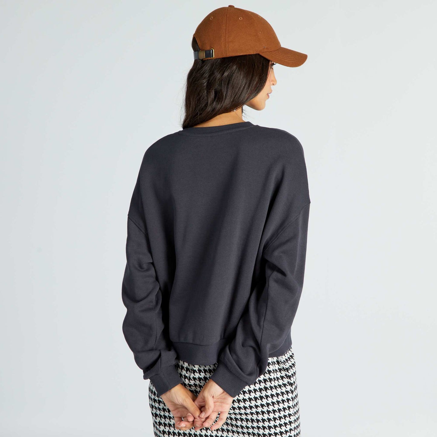 Printed sweatshirt fabric sweater BLACK