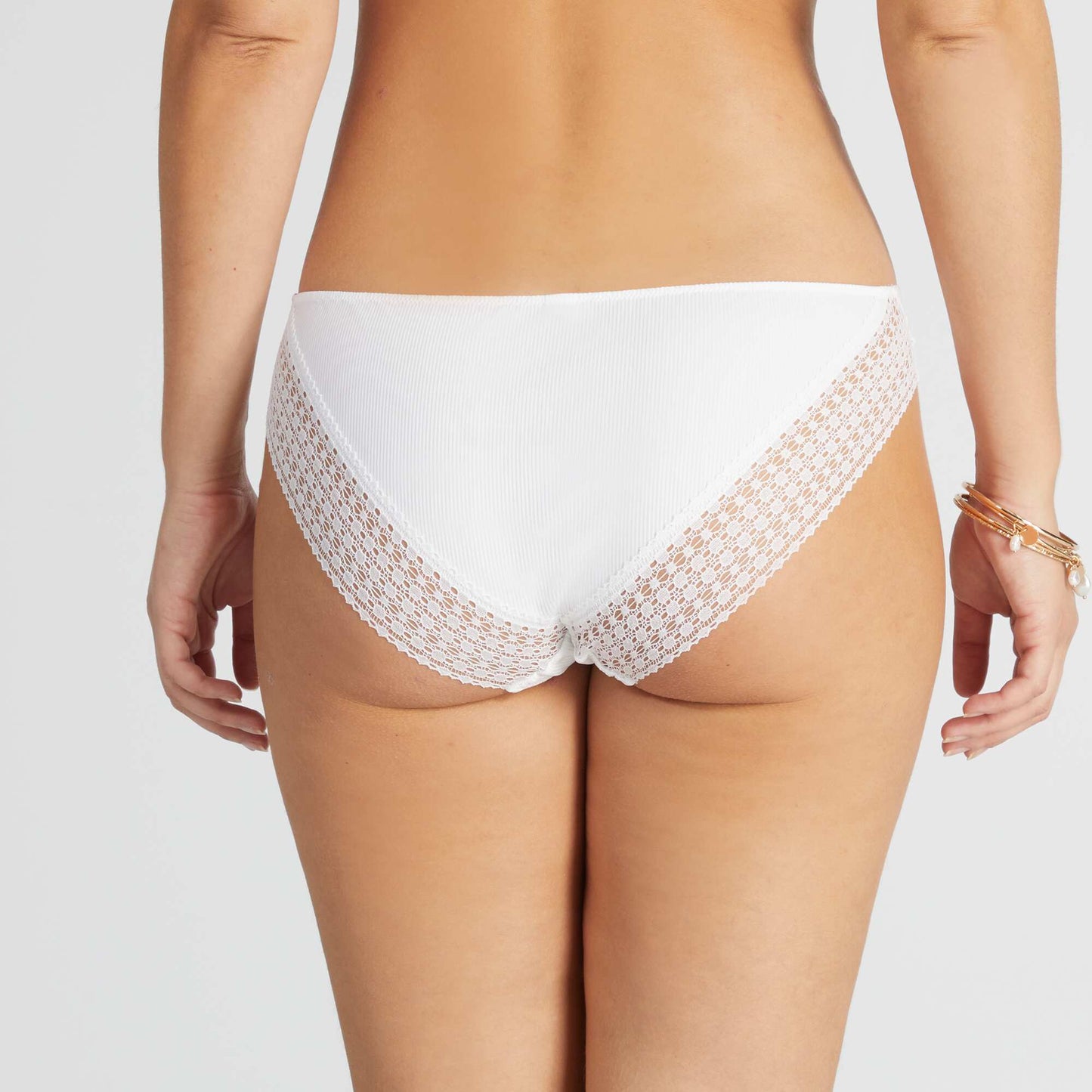 Briefs with lace trim White