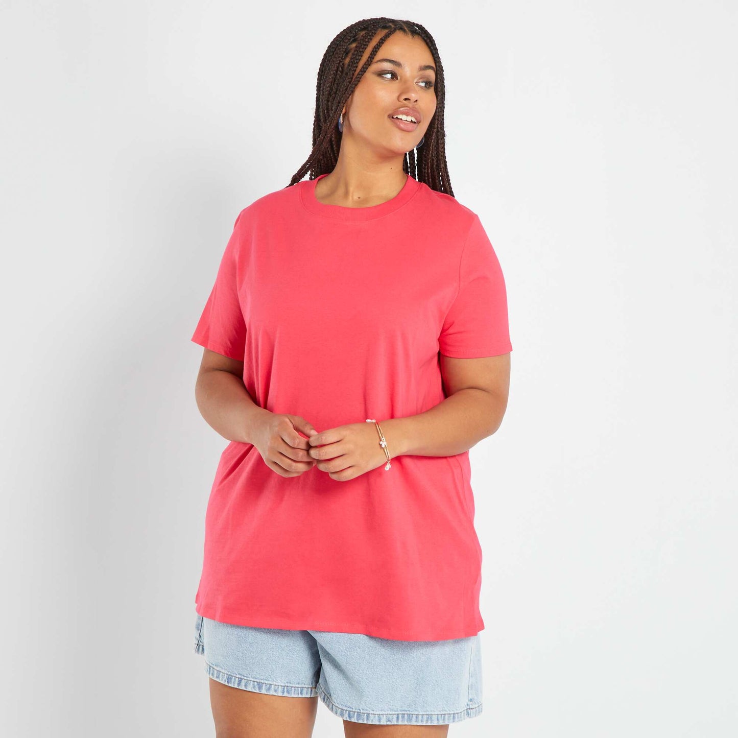 Short-sleeved jersey T-shirt PINK