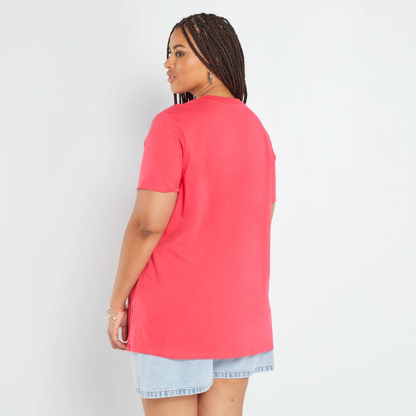 Short-sleeved jersey T-shirt PINK