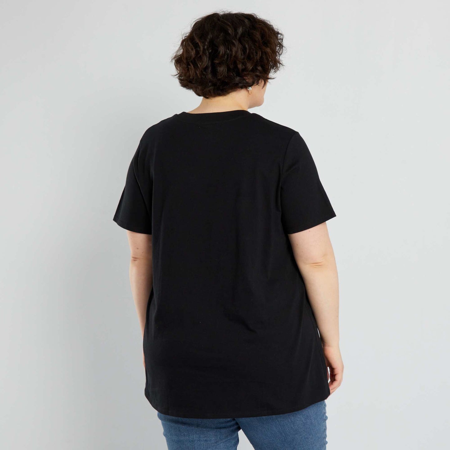 Short-sleeved jersey T-shirt BLACK