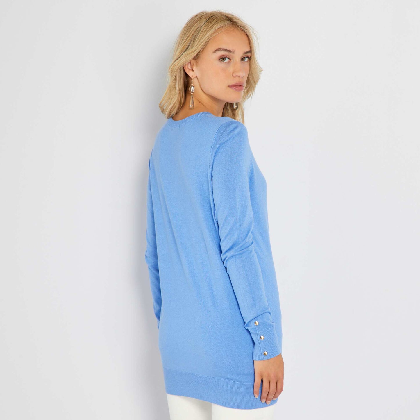 Soft fine-knit sweater BLUE