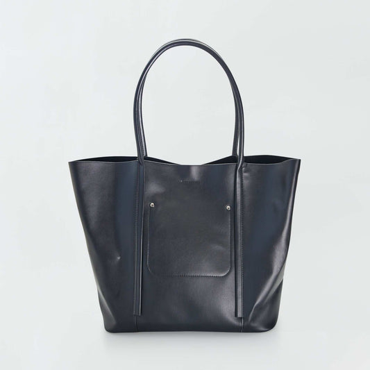 Tote bag with large handles BLACK