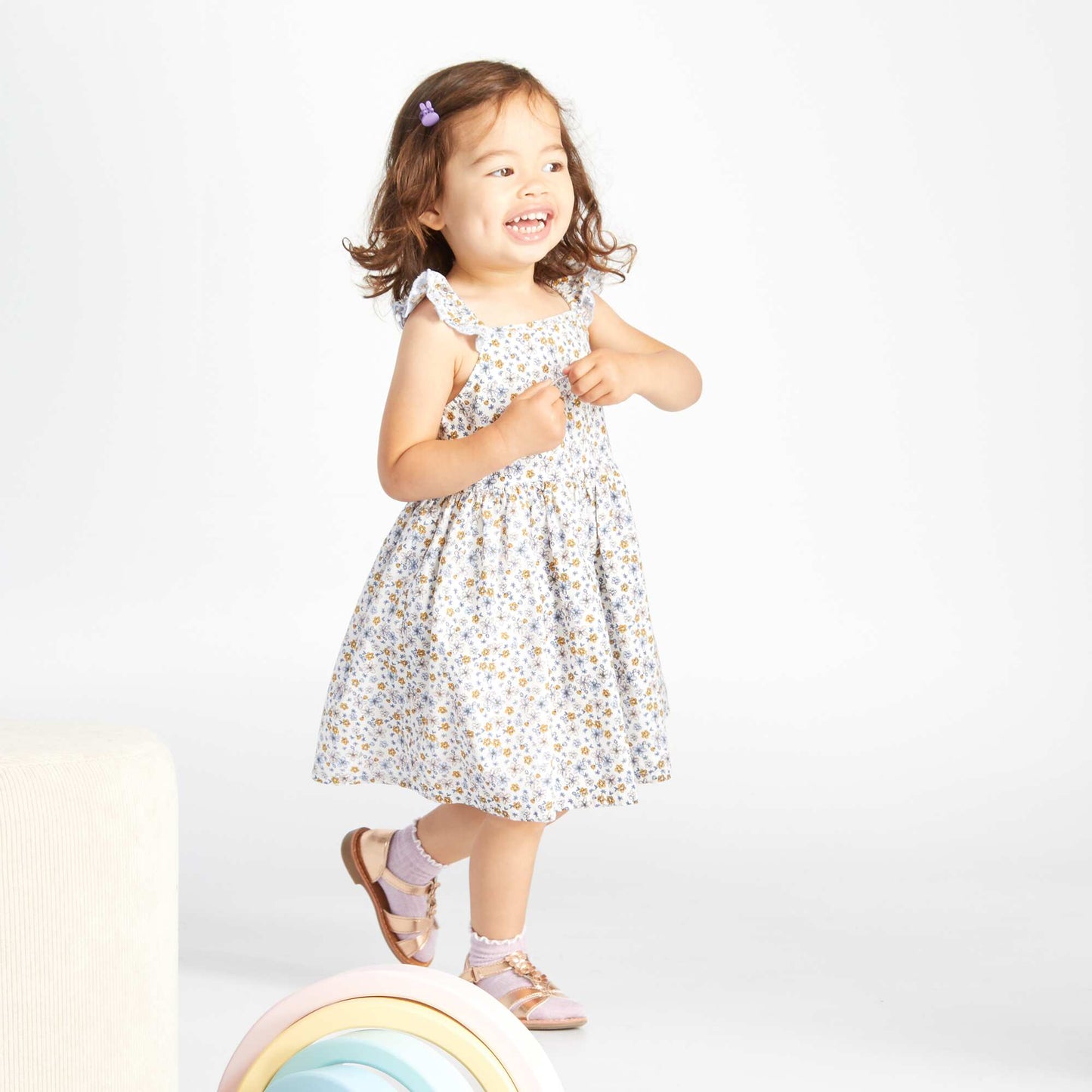 Liberty print dress + bloomers set WHITE