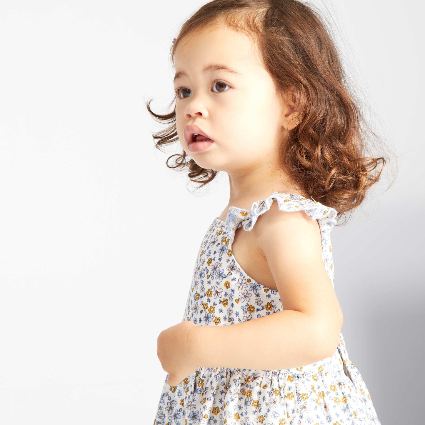 Liberty print dress + bloomers set WHITE