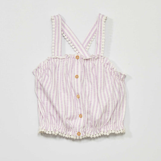 Striped vest top PURPLE