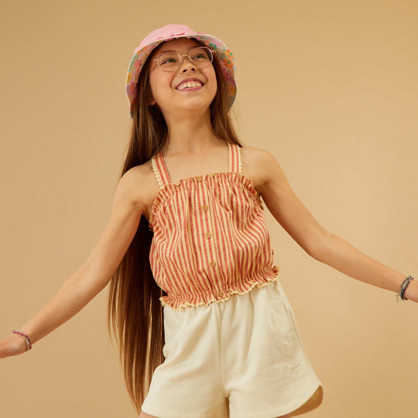 Striped vest top ORANGE