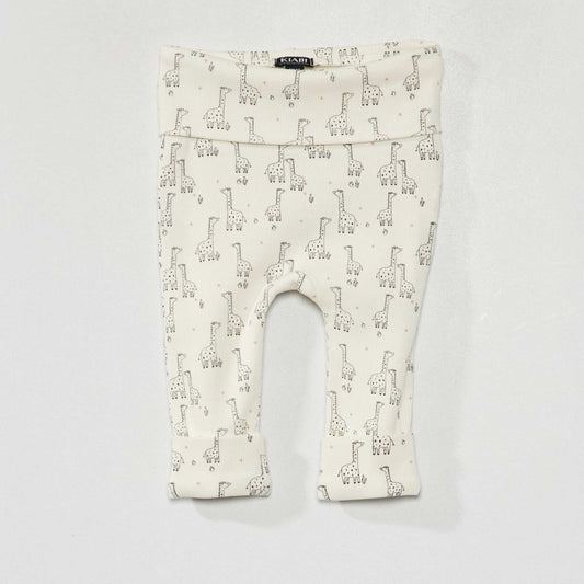 Ribbed knit harem pants WHITE