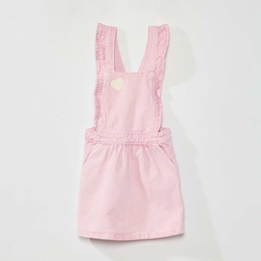 Denim dungaree dress PINK