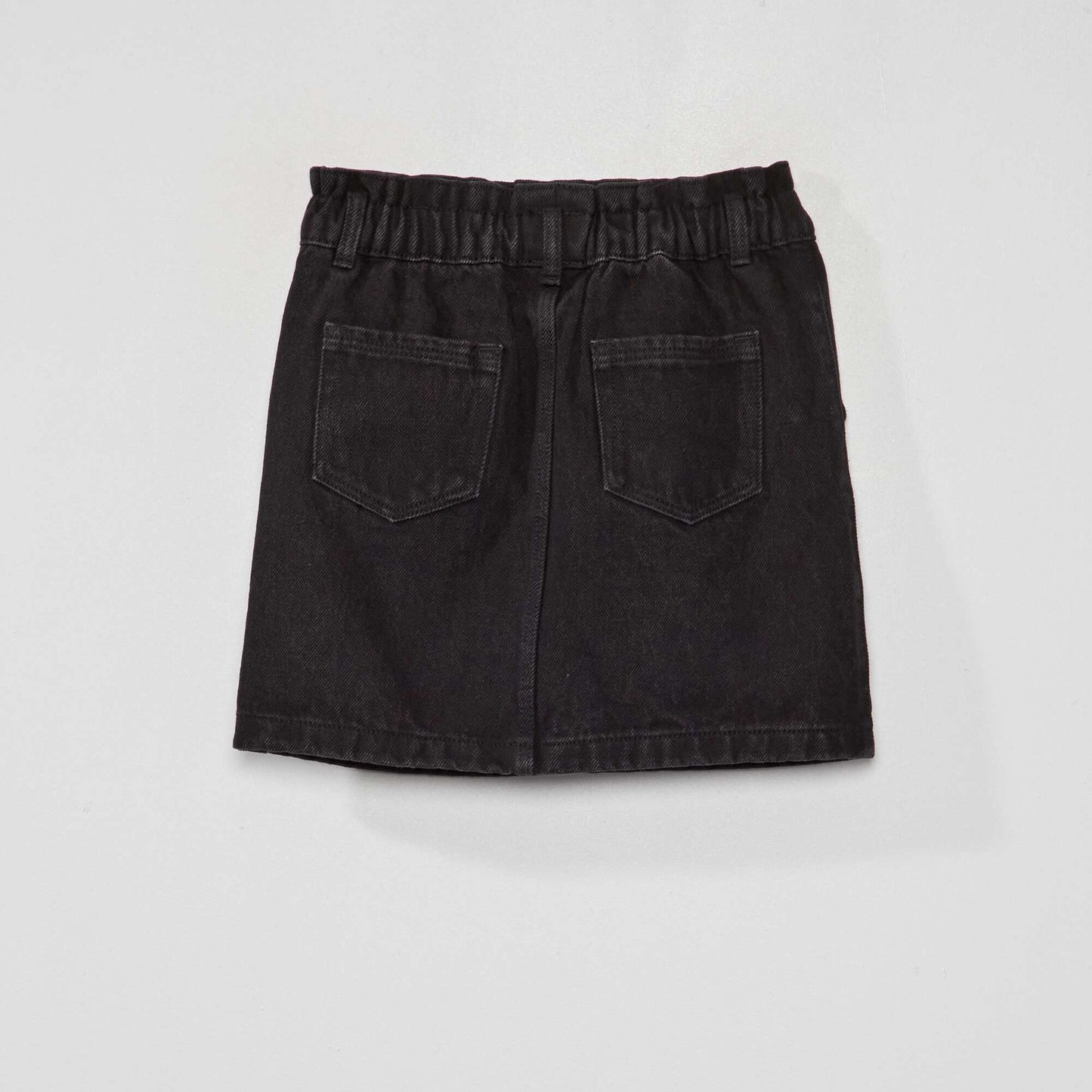 Paperbag denim skirt BLACK