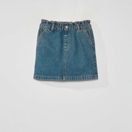 Paperbag denim skirt BLUE