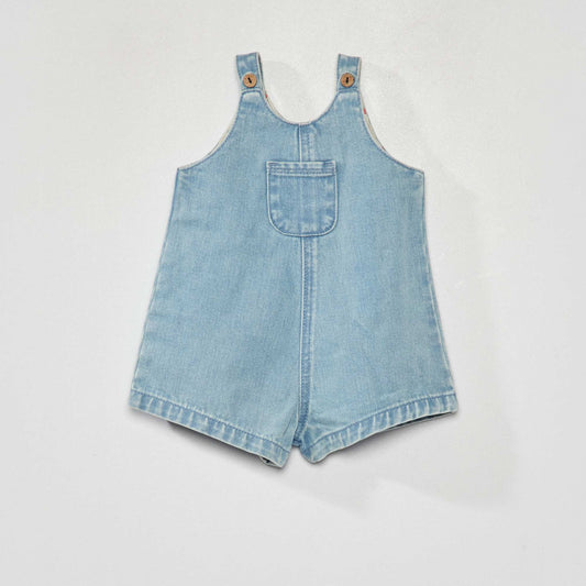 Short denim romper PINK