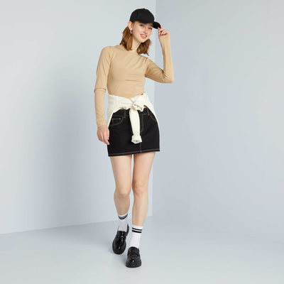 Cropped T-shirt BEIGE