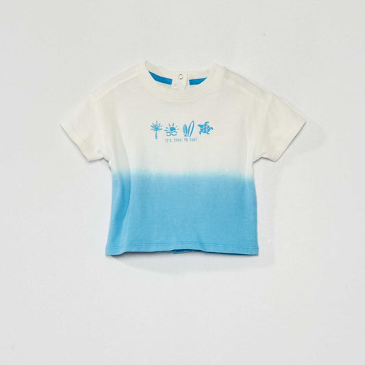 Short-sleeved tie-dye T-shirt BLUE