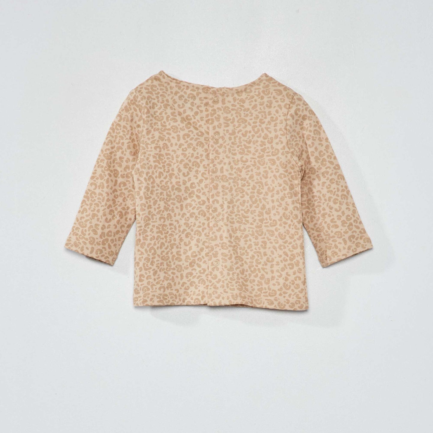 Long-sleeved T-shirt with print BEIGE