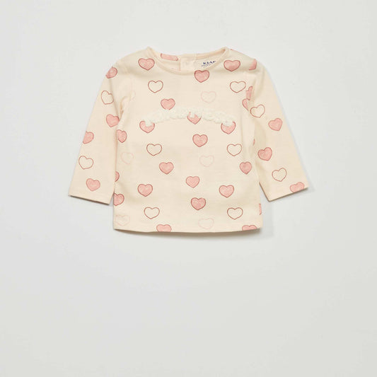 Long-sleeved T-shirt with print PINK